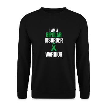 Minimal text by I Am Bipolar Disorder Awareness - Unisex Sweatshirt - black - Front - Alina (178cm) & Michal (187cm)