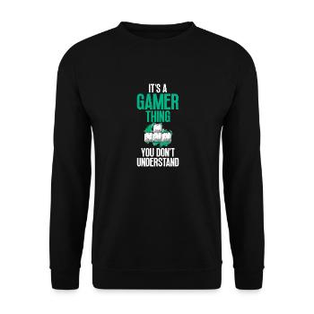 Es Ist Eine Gamer-sache, Die Sie Nicht Verstehen. - Unisex Pullover - Schwarz - Vorne - Alina (178cm) & Michal (187cm)