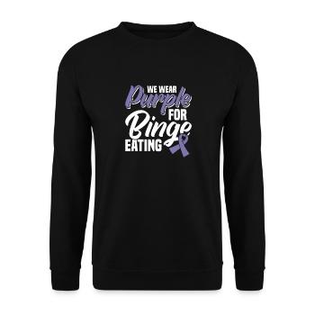 We Wear Purple for Binge Eating Disorder - Unisex Sweatshirt - black - Front - Alina (178cm) & Michal (187cm)