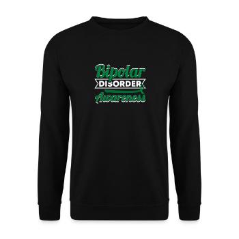Awareness of bipolar disorder with green belt - Unisex Sweatshirt - black - Front - Alina (178cm) & Michal (187cm)