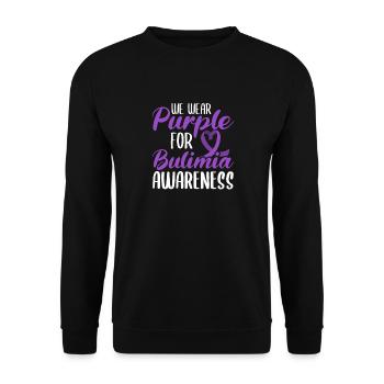 Nous portons du violet pour la conscience de boulimie dans une glacière - Sweat-shirt Unisexe - noir - Devant - Alina (178cm) & Michal (187cm)