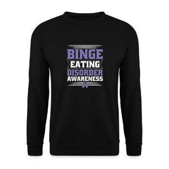 Binge Eating Disorder Awareness - We Wear Purple - Unisex Sweatshirt - black - Front - Alina (178cm) & Michal (187cm)