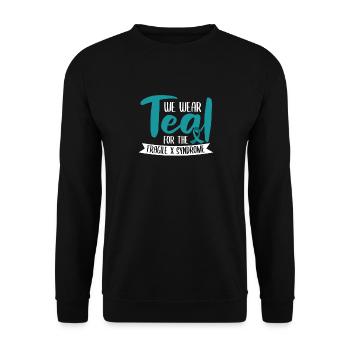 Wir Tragen Blaugrün Für Den Regenbogen Des - Unisex Pullover - Schwarz - Vorne - Alina (178cm) & Michal (187cm)