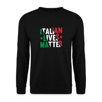 Art amusant du drapeau italien avec texte - Sweat-shirt Unisexe - noir - Devant - Alina (178cm) & Michal (187cm)