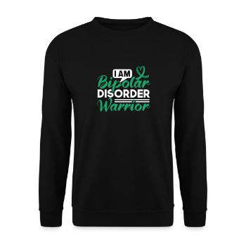 Minimal text by I Am Bipolar Disorder Warrior - Unisex Sweatshirt - black - Front - Alina (178cm) & Michal (187cm)