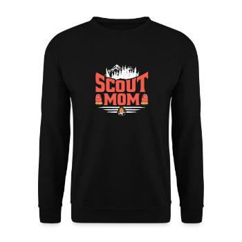 Stolze Scout Mom Für Camping-, Abenteuer- Und - Unisex Pullover - Schwarz - Vorne - Alina (178cm) & Michal (187cm)