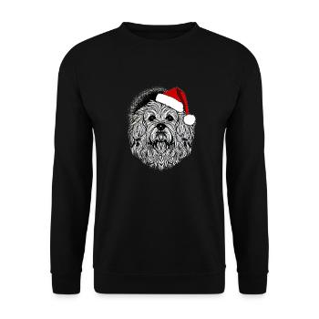 Weihnachten Hund süß lustig Hunde Tier Welpe 5 - Unisex Pullover - Schwarz - Vorne - Alina (178cm) & Michal (187cm)