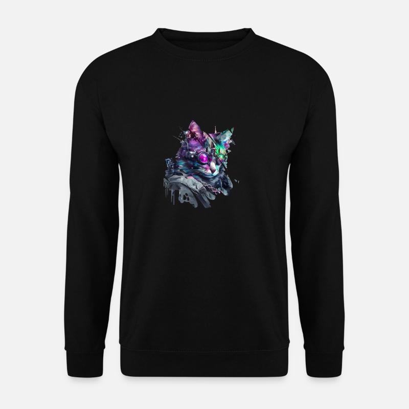 Moderne Katze - Unisex Pullover - Schwarz