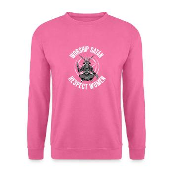 Verehre Satan Baphomet Satanic Goat Devil Goth - Unisex Pullover - Pink - Vorne