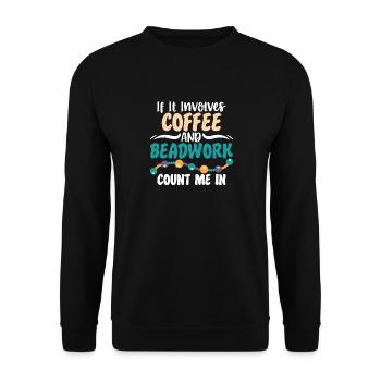 Coffee Beadwork Jewelry Manufacturer - Unisex Sweatshirt - black - Front - Alina (178cm) & Michal (187cm)