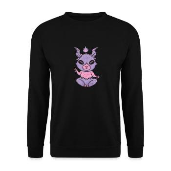 Kawaii Pastel Goth Pentacle Baphomet Anime Gothic - Unisex Sweatshirt - black - Front - Alina (178cm) & Michal (187cm)