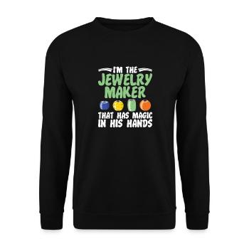 Je suis un expert en fabrication de bijoux - Sweat-shirt Unisexe - noir - Devant - Alina (178cm) & Michal (187cm)