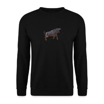 Bull in Stock Market Climbing like a - Unisex Sweatshirt - black - Front - Alina (178cm) & Michal (187cm)