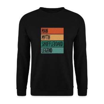 Man Mythos Shuffleboard Legend Shuffleboarding - Unisex Sweatshirt - black - Front - Alina (178cm) & Michal (187cm)