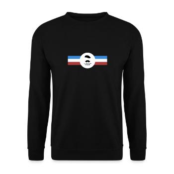 La Moustache Française - Drapeau horizontal - Sweat-shirt Unisexe - noir - Devant - Alina (178cm) & Michal (187cm)