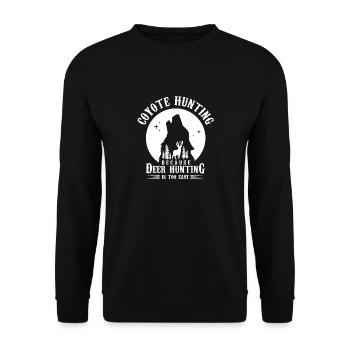 coyote hunting deer hunting too easy Design - Unisex Pullover - Schwarz - Vorne - Alina (178cm) & Michal (187cm)