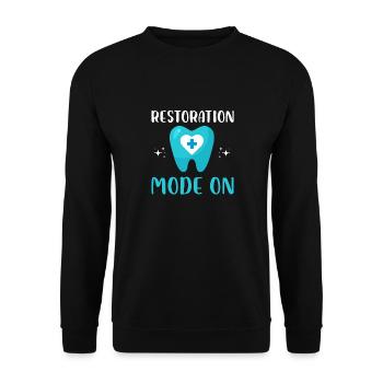 restoration mode on Design for a dental lab - Unisex Pullover - Schwarz - Vorne - Alina (178cm) & Michal (187cm)