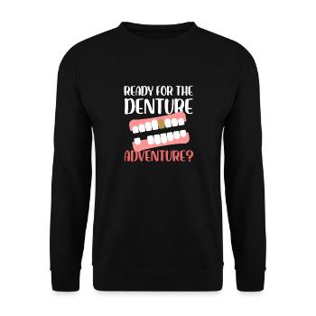 ready for the denture adventure Design - Unisex Pullover - Schwarz - Vorne - Alina (178cm) & Michal (187cm)