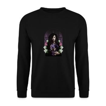 Girl with Roses, Gothic, EBM, Dark wave - Unisex Sweatshirt - black - Front - Alina (178cm) & Michal (187cm)