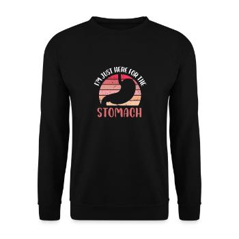 Im just here for the stomach Design - Unisex Sweatshirt - black - Front - Alina (178cm) & Michal (187cm)
