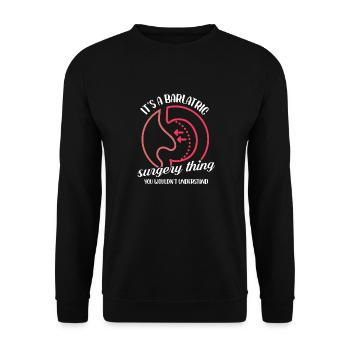 is a brlatric surgery thing design - Unisex Sweatshirt - black - Front - Alina (178cm) & Michal (187cm)