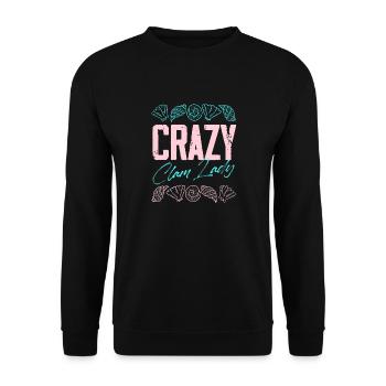 crazy clam lady Design for a clam woman collector - Unisex Sweatshirt - black - Front - Alina (178cm) & Michal (187cm)