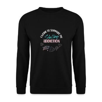 Je travaille pour soutenir ma dépendance aux décorticages Design - Sweat-shirt Unisexe - noir - Devant - Alina (178cm) & Michal (187cm)