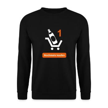 Bitte noch ein Bier kaufen! - Unisex Pullover - Schwarz - Vorne - Alina (178cm) & Michal (187cm)