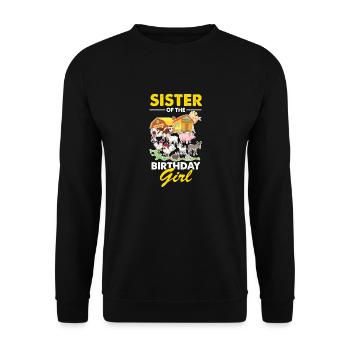 Soeur de la ferme de fille d’anniversaire - Sweat-shirt Unisexe - noir - Devant - Alina (178cm) & Michal (187cm)