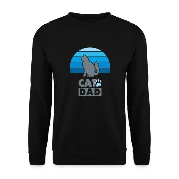 Katzenpapa - Unisex Pullover - Schwarz - Vorne - Alina (178cm) & Michal (187cm)