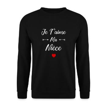 Je t'aime ma Nièce - Sweat-shirt Unisexe - noir - Devant - Alina (178cm) & Michal (187cm)