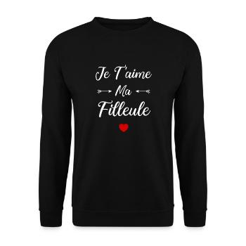 Je t'aime ma Filleule - Sweat-shirt Unisexe - noir - Devant - Alina (178cm) & Michal (187cm)
