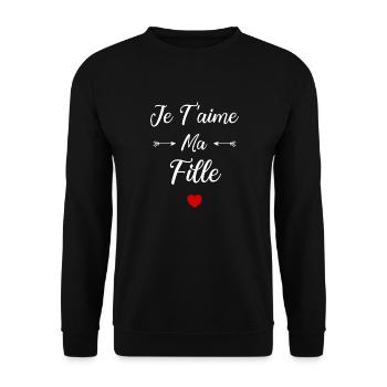 Je t'aime ma Fille - Sweat-shirt Unisexe - noir - Devant - Alina (178cm) & Michal (187cm)