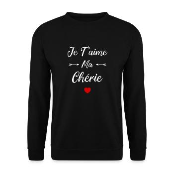 Je t'aime ma Chérie - Sweat-shirt Unisexe - noir - Devant - Alina (178cm) & Michal (187cm)
