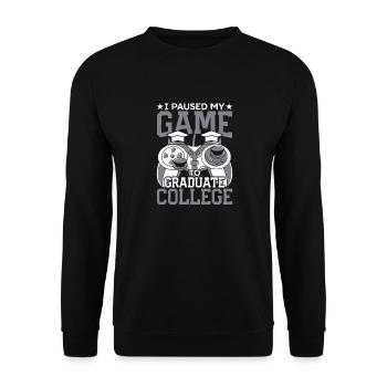 Gamer College Graduate him, your boy, girl, - Unisex Sweatshirt - black - Front - Alina (178cm) & Michal (187cm)