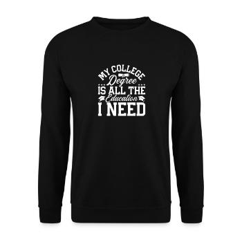 College Degree Graduate Him Her Boys Girl - Unisex Sweatshirt - black - Front - Alina (178cm) & Michal (187cm)