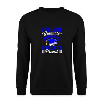 College graduate for boys, girls, him, her - Unisex Sweatshirt - black - Front - Alina (178cm) & Michal (187cm)