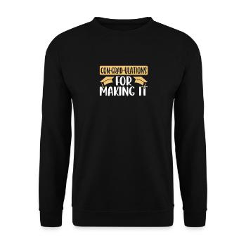 Familienabschluss Für Ihn, Ihre Jungen, Mädchen, - Unisex Pullover - Schwarz - Vorne - Alina (178cm) & Michal (187cm)