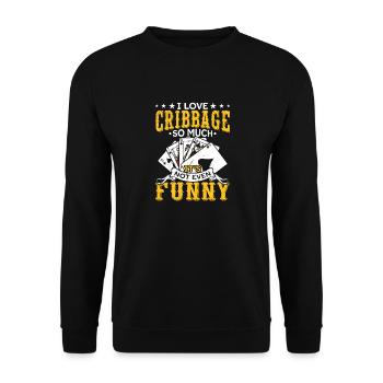 Liebe Cribbage Spieler Casino Kartenspiel Cribbage - Unisex Pullover - Schwarz - Vorne - Alina (178cm) & Michal (187cm)