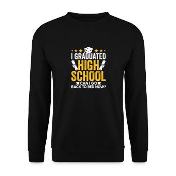 Graduate High School Boys Girls Graduate - Unisex Sweatshirt - black - Front - Alina (178cm) & Michal (187cm)