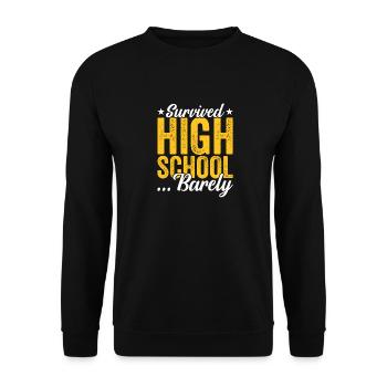 Survived High School Boys Girls Graduate - Unisex Sweatshirt - black - Front - Alina (178cm) & Michal (187cm)