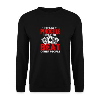 Pinochle Players Casino Jeu de cartes Pinochle - Sweat-shirt Unisexe - noir - Devant - Alina (178cm) & Michal (187cm)