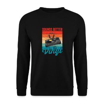 sonne mieux sur les disques vinyles collector - Sweat-shirt Unisexe - noir - Devant - Alina (178cm) & Michal (187cm)