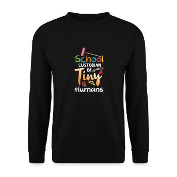Aufsichtsperson von Schülern mit Pinsel - Unisex Pullover - Schwarz - Vorne - Alina (178cm) & Michal (187cm)