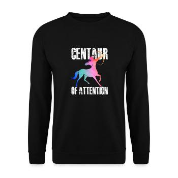 Centaur of Attention | Greek Mythology - Unisex Pullover - Schwarz - Vorne - Alina (178cm) & Michal (187cm)