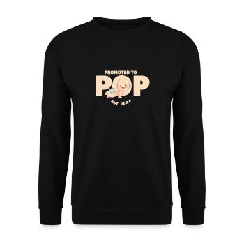 In 2022 I was promoted to Grandpa funny saying - Unisex Sweatshirt - black - Front - Alina (178cm) & Michal (187cm)