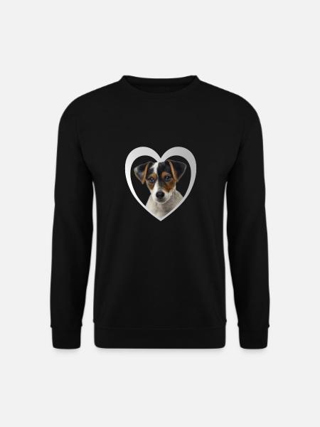 Jack Russel Terrier - Amoureux des chiens - Cœur de chien - Sweat-shirt Unisexe - noir