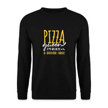 pizza queen In really adoughable design - Unisex Sweatshirt - black - Front - Alina (178cm) & Michal (187cm)