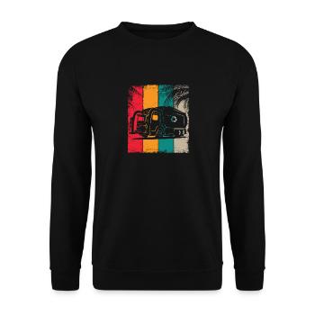 Retro Garbage Dump Garbage Truck Driver Driving Truck - Unisex Sweatshirt - black - Front - Alina (178cm) & Michal (187cm)