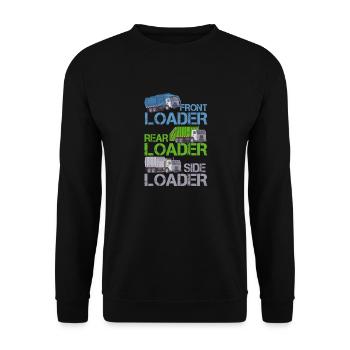 Types of Garbage Dump Garbage Truck Driver Driving Truck - Unisex Sweatshirt - black - Front - Alina (178cm) & Michal (187cm)